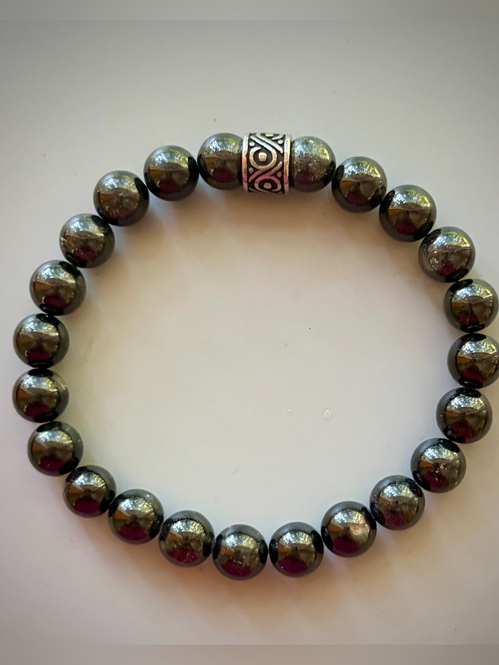 Natural Hypersthene Handcrafted Bead Bracelet